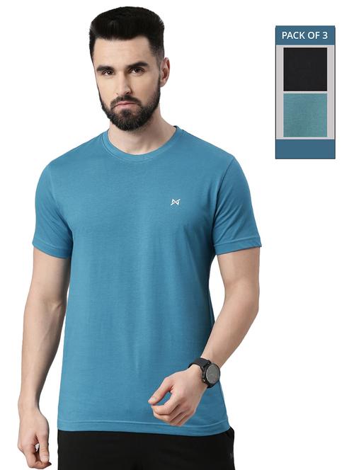 men solid pack of 3 short sleeve t-shirt - 21576392 - Very Small Image - 1
