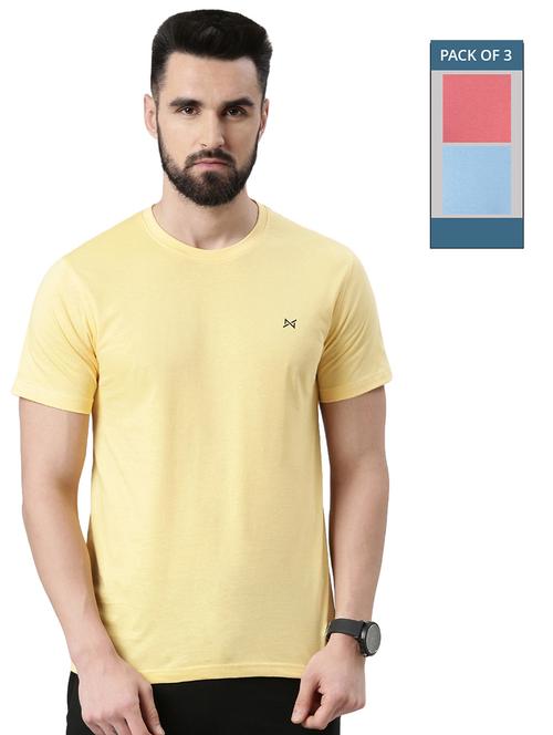 men solid pack of 3 short sleeve t-shirt - 21576393 - Very Small Image - 1