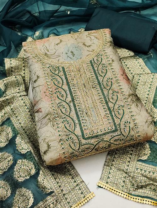 women embroidered 3-piece unstitched dress material  - 21576678 - Very Small Image - 1