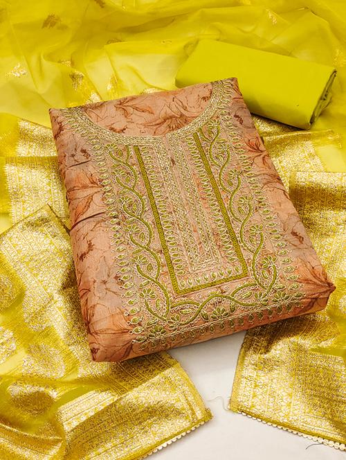 women embroidered 3-piece unstitched dress material  - 21576679 - Very Small Image - 1