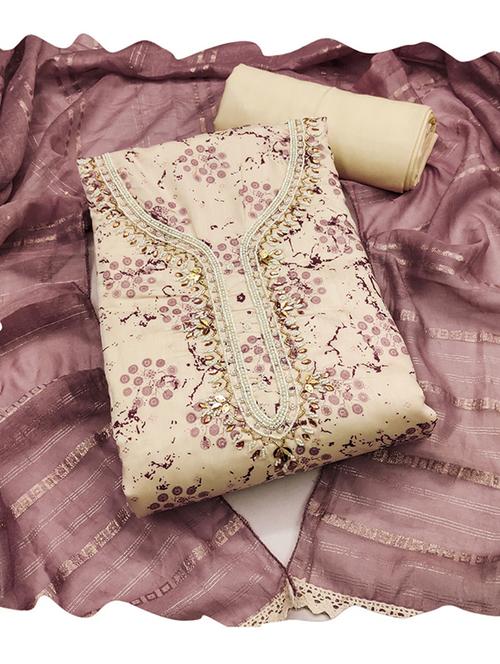 women embellished 3-piece unstitched dress material  - 21576714 - Very Small Image - 1