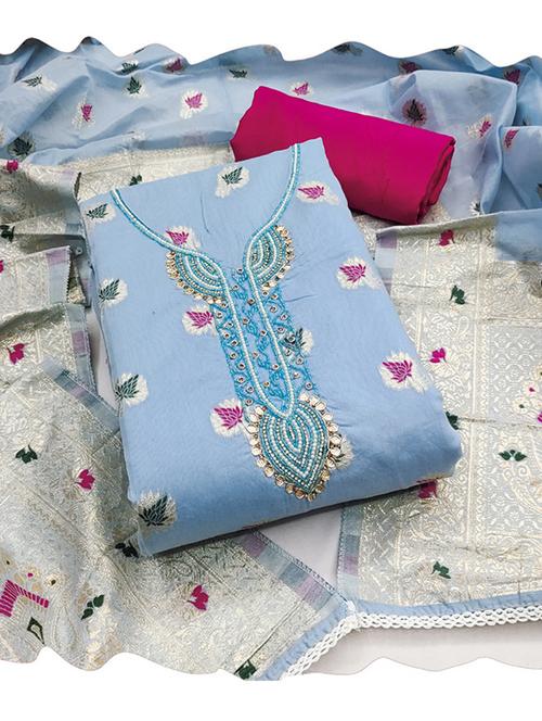 women embroidered 3-piece unstitched dress material  - 21576732 - Very Small Image - 1