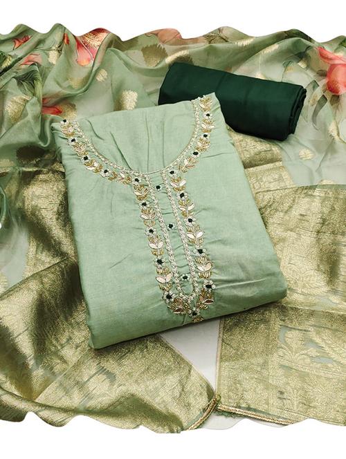 women embellished 3-piece unstitched dress material  - 21576742 - Very Small Image - 1