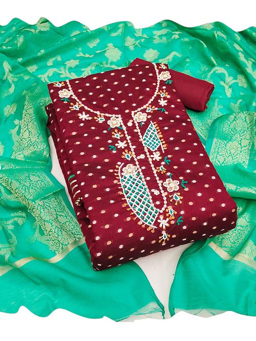 women embroidered 3-piece unstitched dress material  - 21576749 - Very Small Image - 1