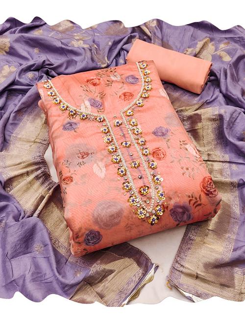 women embellished 3-piece unstitched dress material  - 21576777 - Very Small Image - 1