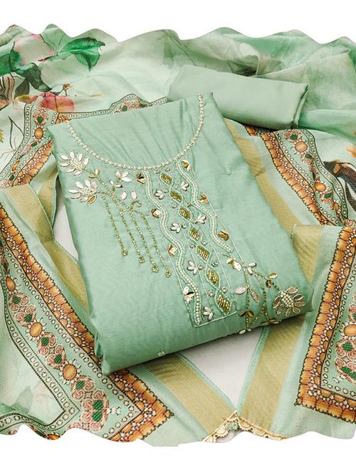 women embellished 3-piece unstitched dress material  - 21576788 - Very Small Image - 1