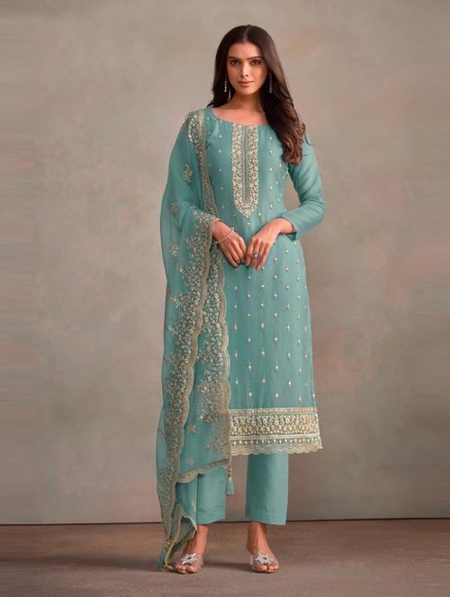 women embroidered 3-piece unstitched dress material  - 21576832 - Very Small Image - 1