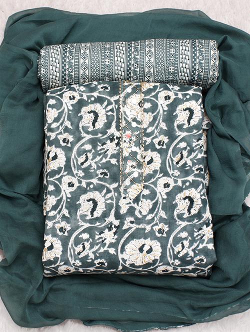 women floral 3-piece unstitched dress material  - 21576840 - Very Small Image - 1