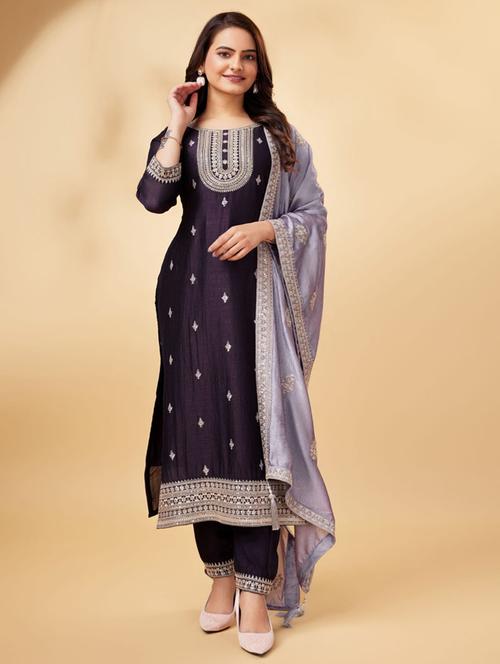 women embroidered unstitched suit set - 21576943 - Very Small Image - 1