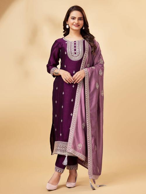 women embroidered unstitched suit set - 21577155 - Very Small Image - 1