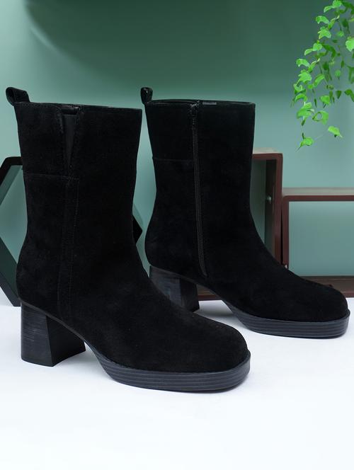 women solid ankle length boots - 21577204 - Very Small Image - 1