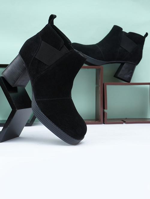 women solid ankle length boots - 21577207 - Very Small Image - 1