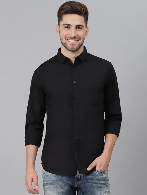 men solid long sleeve casual shirt - 21577324 - Very Small Image - 1