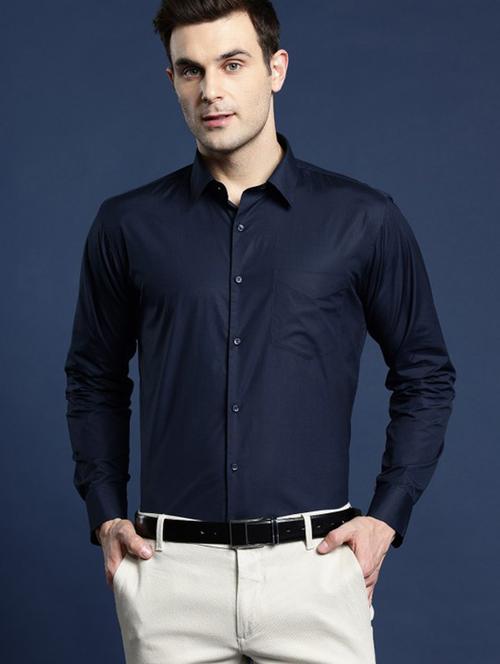 men solid long sleeve slim fit formal shirt - 21577325 - Very Small Image - 1