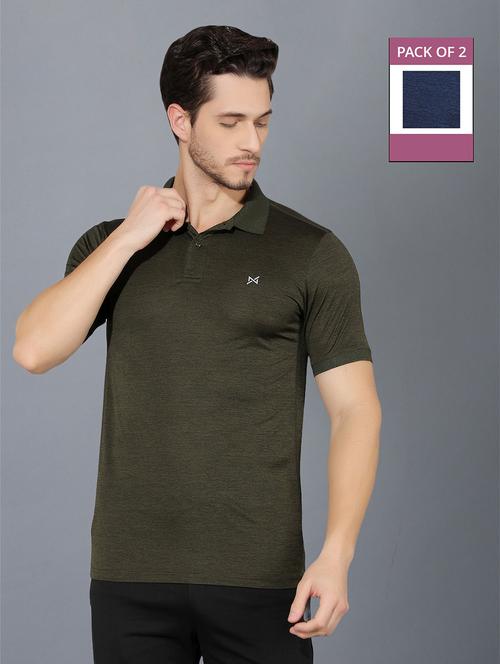 men pack of 2 solid polo t-shirt - 21578154 - Very Small Image - 1