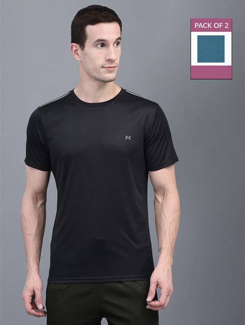men pack of 2 regular fit short sleeves sports t-shirts - 21578326 - Very Small Image - 1