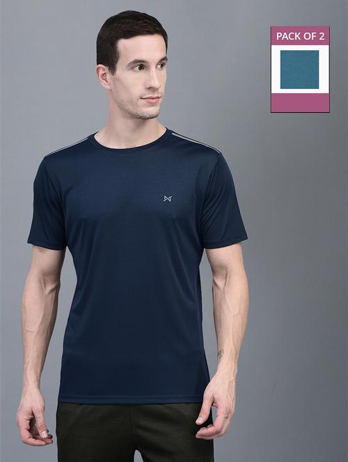 men pack of 2 regular fit short sleeves sports t-shirts - 21578327 - Very Small Image - 1