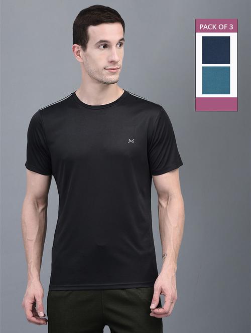 men pack of 3 regular fit short sleeves sports t-shirts - 21578329 - Very Small Image - 1