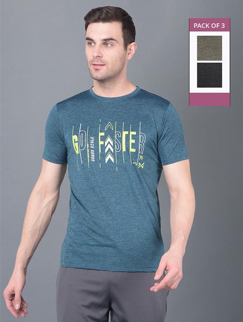 men pack of 3 front printed regular fit short sleeves sports t-shirts - 21578338 - Very Small Image - 1