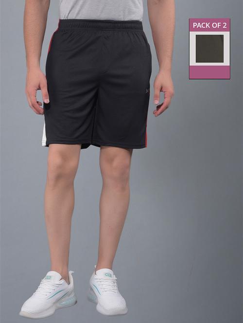 men pack of 2 solid regular fit shorts - 21578363 - Very Small Image - 1