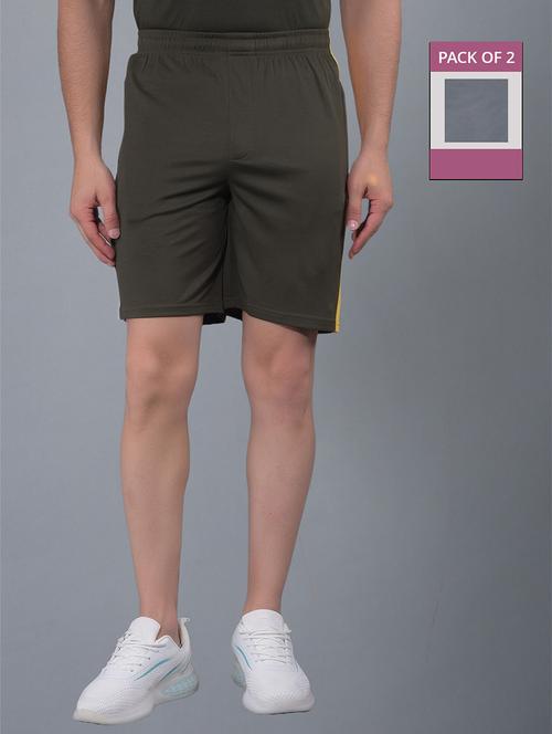 men pack of 2 solid regular fit shorts - 21578364 - Very Small Image - 1