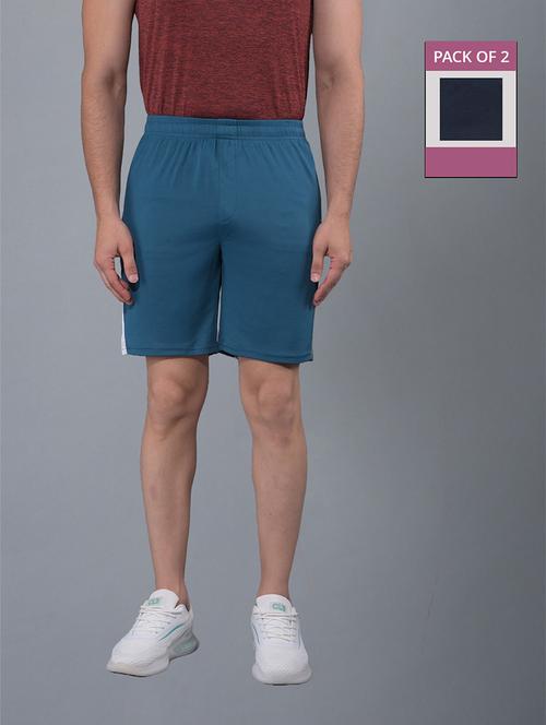 men pack of 2 solid regular fit shorts - 21578366 - Very Small Image - 1
