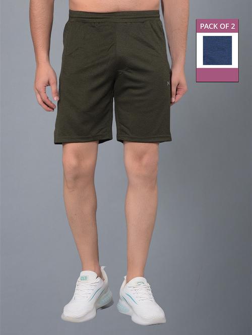 men pack of 2 solid regular fit shorts - 21578374 - Very Small Image - 1