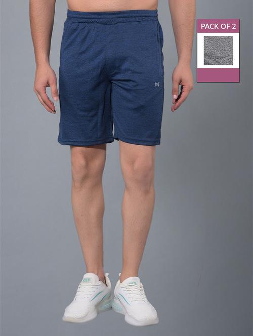 men pack of 2 solid regular fit shorts - 21578375 - Very Small Image - 1