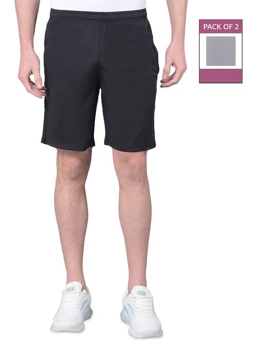 men pack of 2 solid regular fit shorts - 21578386 - Very Small Image - 1