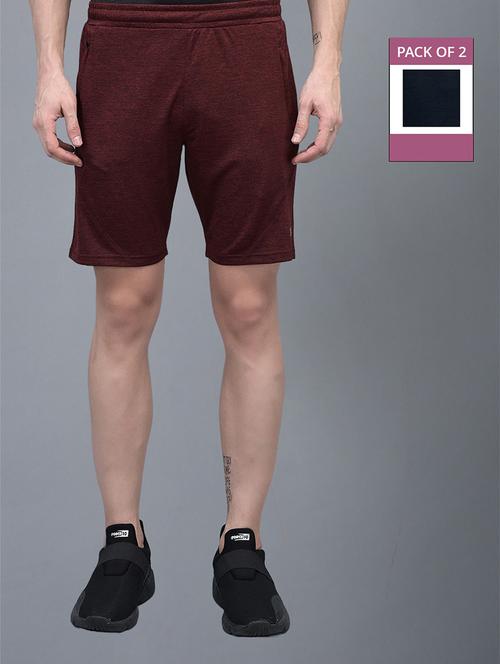men pack of 2 solid regular fit shorts - 21578396 - Very Small Image - 1