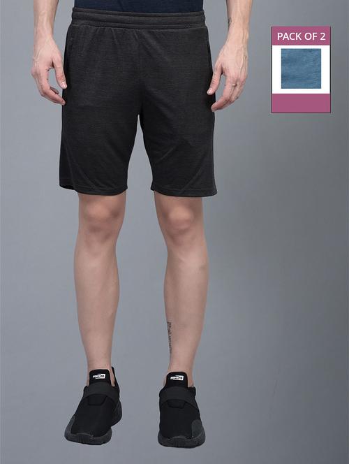 men pack of 2 solid regular fit shorts - 21578398 - Very Small Image - 1
