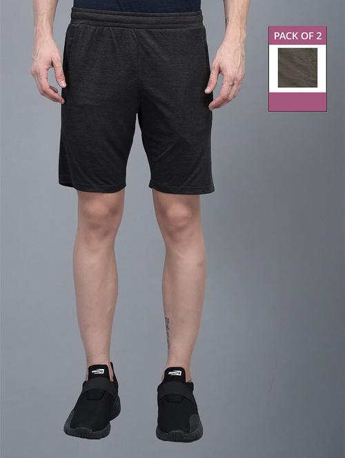 men pack of 2 solid regular fit shorts - 21578399 - Very Small Image - 1