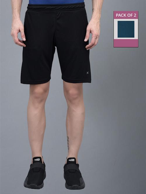 men pack of 2 solid regular fit shorts - 21578404 - Very Small Image - 1