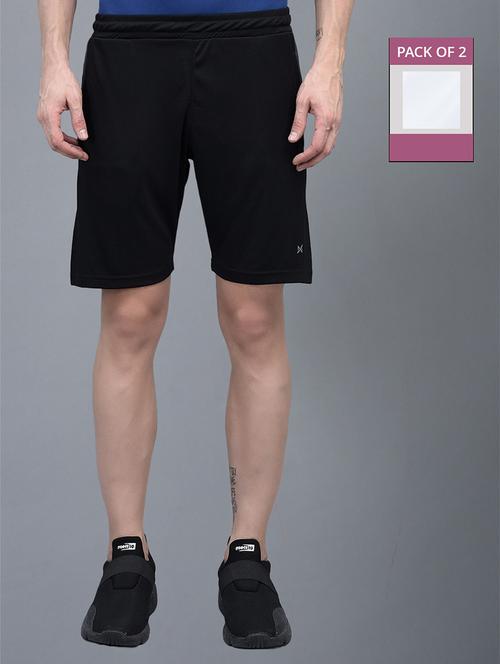 men pack of 2 solid regular fit shorts - 21578406 - Very Small Image - 1