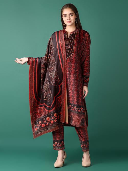 women floral kurta pant set with dupatta - 21578546 - Very Small Image - 1