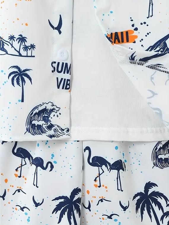 boys printed short sleeves shirt & shorts set - 21579502 - Zoom Image - 2