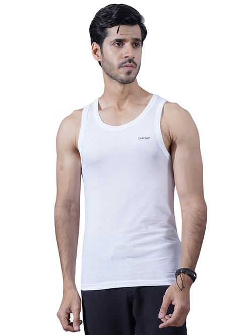 men white solid sleeveless vest - 21579614 - Very Small Image - 1