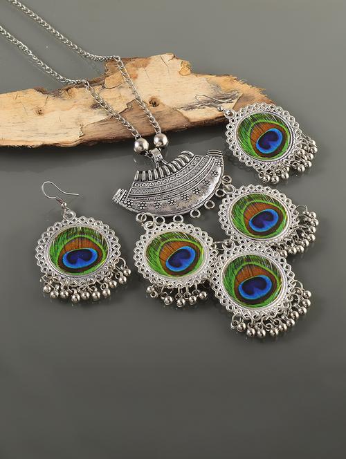 women silver brass long necklace - 21579870 - Very Small Image - 1