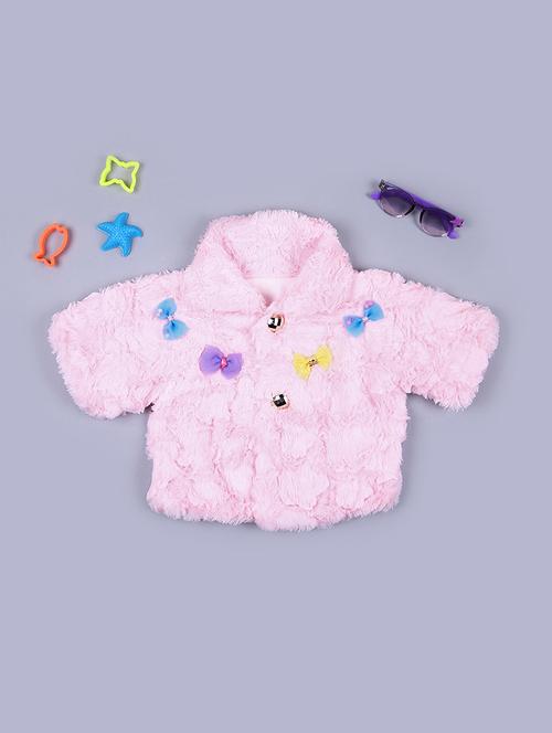 girls pink solid long sleeve coat - 21580071 - Very Small Image - 1