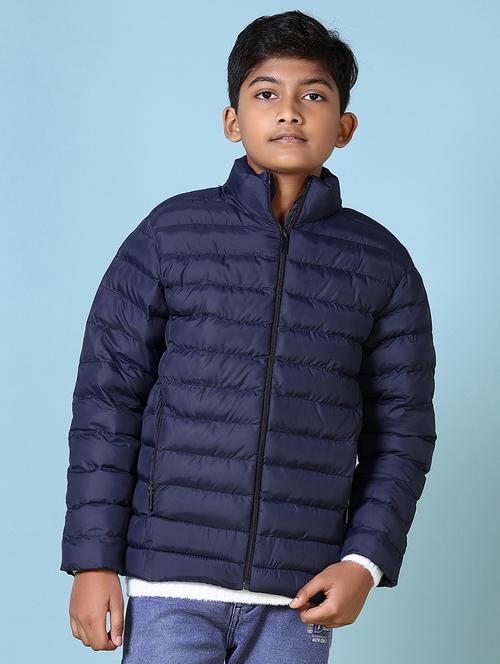 boys solid long sleeve quilted jacket - 21580104 - Very Small Image - 1