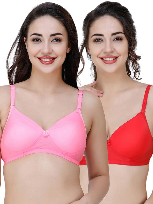 women pack of 2 solid t-shirt bra combo - 21580428 - Very Small Image - 1