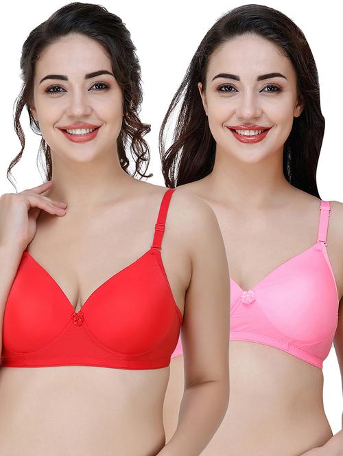 women pack of 2 solid t-shirt bra combo - 21580448 - Very Small Image - 1