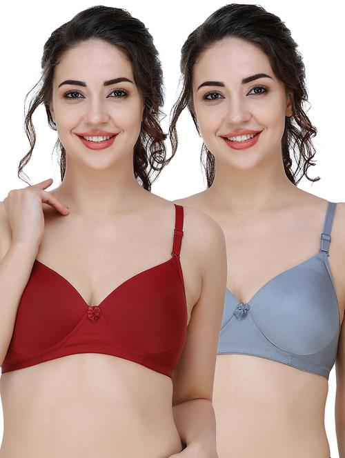 women pack of 2 solid t-shirt bra combo - 21580470 - Very Small Image - 1