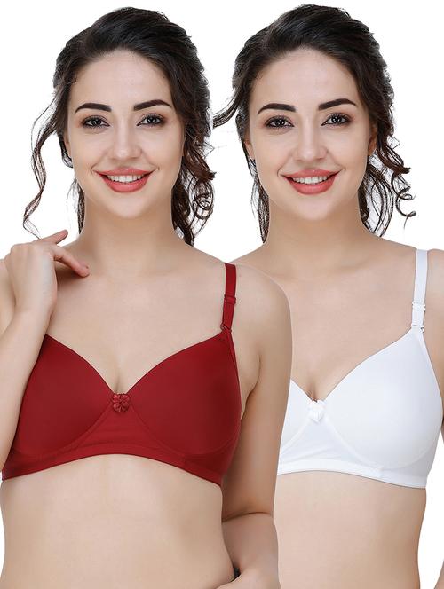 women pack of 2 solid t-shirt bra combo - 21580473 - Very Small Image - 1