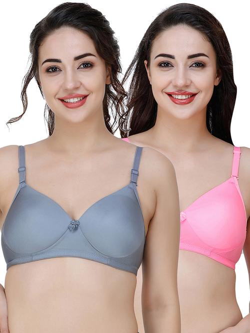 women pack of 2 solid t-shirt bra combo - 21580488 - Very Small Image - 1
