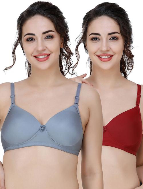 women pack of 2 solid t-shirt bra combo - 21580490 - Very Small Image - 1
