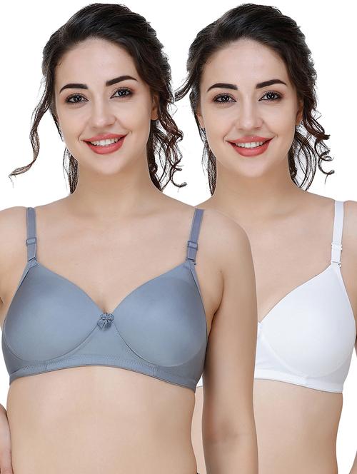 women pack of 2 solid t-shirt bra combo - 21580494 - Very Small Image - 1