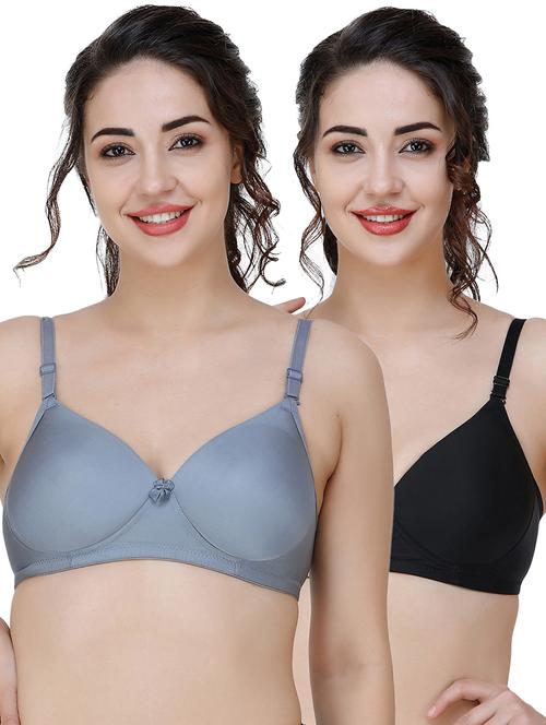 women pack of 2 solid t-shirt bra combo - 21580495 - Very Small Image - 1