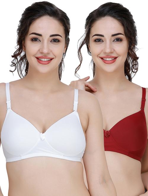 women pack of 2 solid t-shirt bra combo - 21580551 - Very Small Image - 1