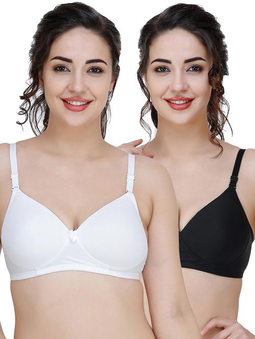 women pack of 2 solid t-shirt bra combo - 21580555 - Very Small Image - 1